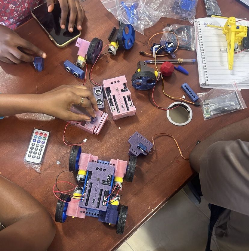 Guiding students at a Global Code session